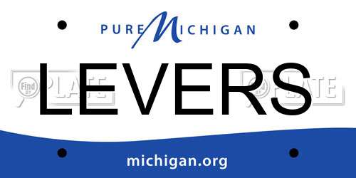 LEVERS Michigan License Plate