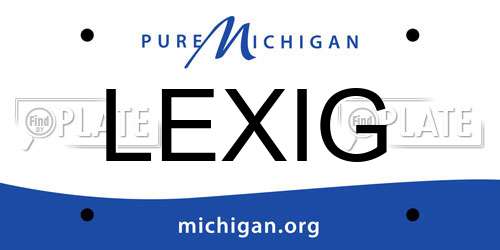 LEXIG Michigan License Plate