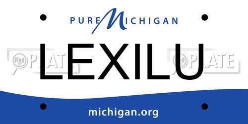 LEXILU Michigan License Plate