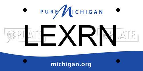 LEXRN Michigan License Plate