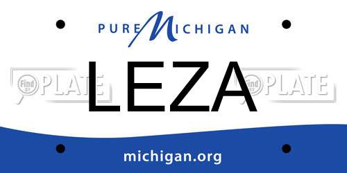 LEZA Michigan License Plate