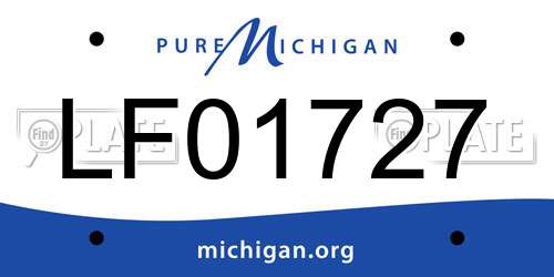 LF01727 Michigan License Plate