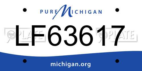LF63617 Michigan License Plate