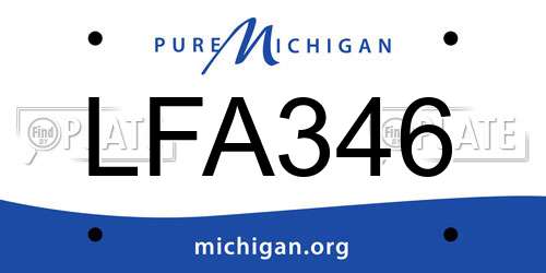 LFA346 Michigan License Plate