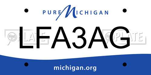 LFA3AG Michigan License Plate