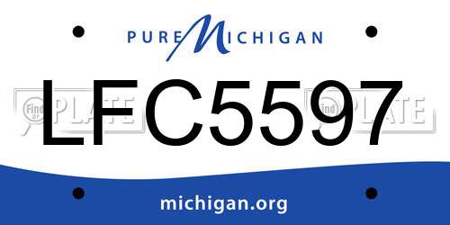 LFC5597 Michigan License Plate