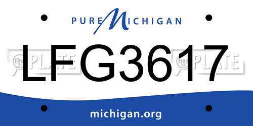 LFG3617 Michigan License Plate
