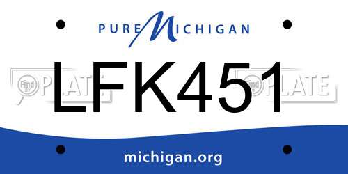 LFK451 Michigan License Plate