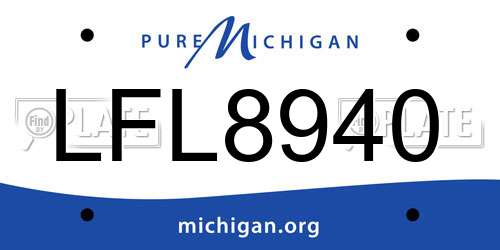 LFL8940 Michigan License Plate