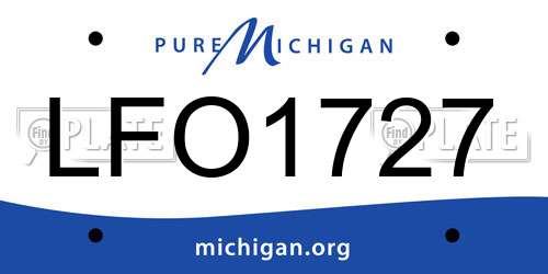 LFO1727 Michigan License Plate