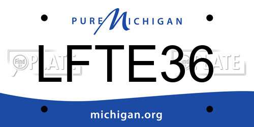 LFTE36 Michigan License Plate