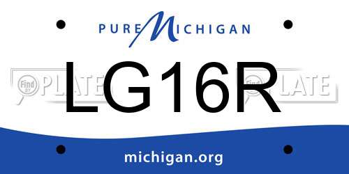 LG16R Michigan License Plate