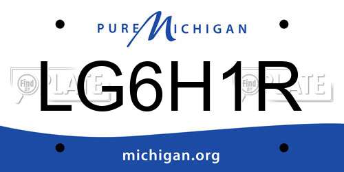 LG6H1R Michigan License Plate