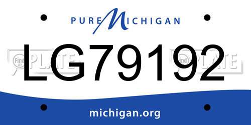 LG79192 Michigan License Plate