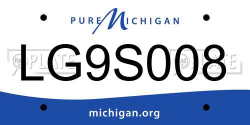 LG9S008 Michigan License Plate