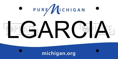 LGARCIA Michigan License Plate