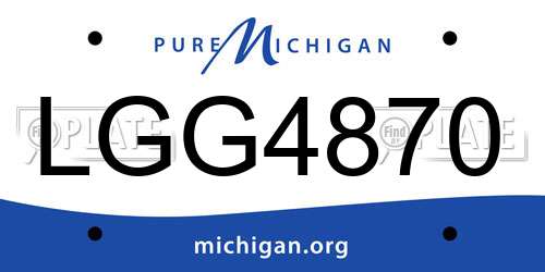 LGG4870 Michigan License Plate