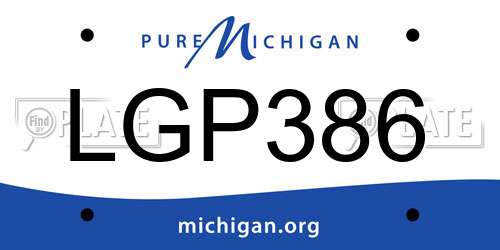 LGP386 Michigan License Plate