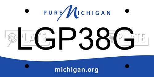 LGP38G Michigan License Plate