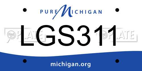 LGS311 Michigan License Plate