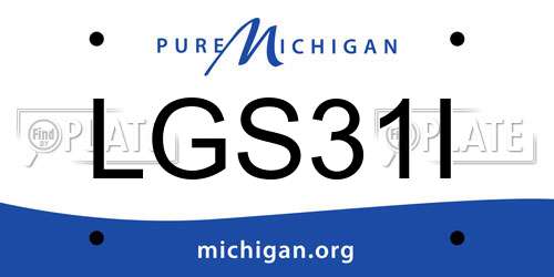 LGS31I Michigan License Plate