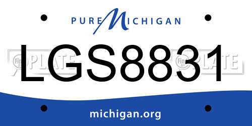 LGS8831 Michigan License Plate