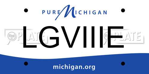 LGVIIIE Michigan License Plate