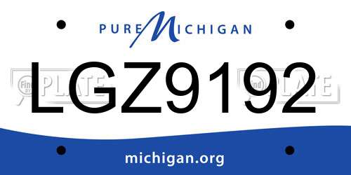 LGZ9192 Michigan License Plate