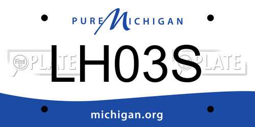LH03S Michigan License Plate