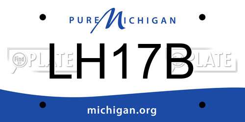 LH17B Michigan License Plate
