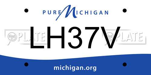 LH37V Michigan License Plate