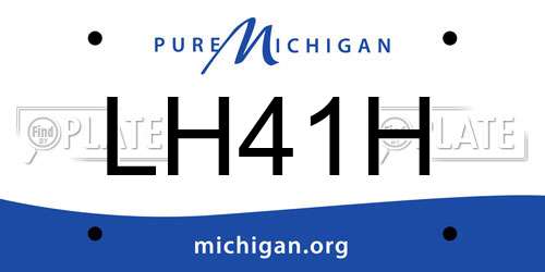 LH41H Michigan License Plate