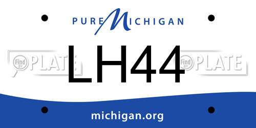 LH44 Michigan License Plate