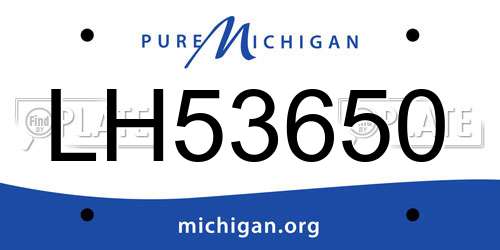 LH53650 Michigan License Plate