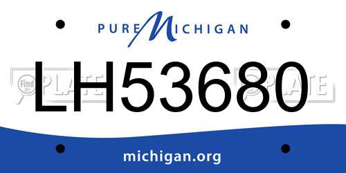 LH53680 Michigan License Plate