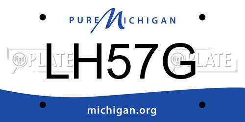 LH57G Michigan License Plate