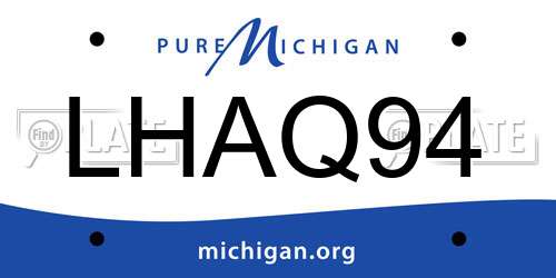 LHAQ94 Michigan License Plate