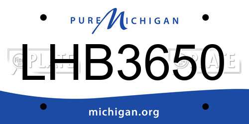 LHB3650 Michigan License Plate