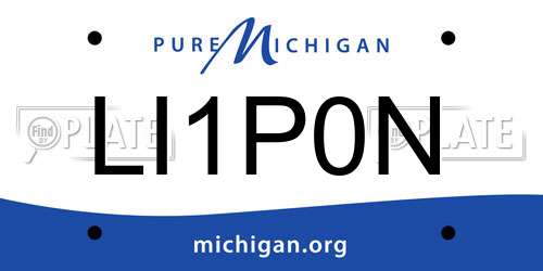 LI1P0N Michigan License Plate