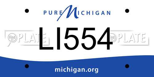 LI554 Michigan License Plate
