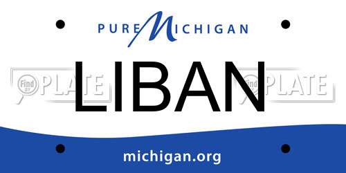 LIBAN Michigan License Plate