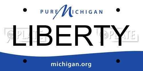 LIBERTY Michigan License Plate