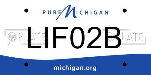 LIF02B Michigan License Plate