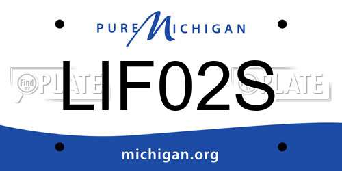LIF02S Michigan License Plate