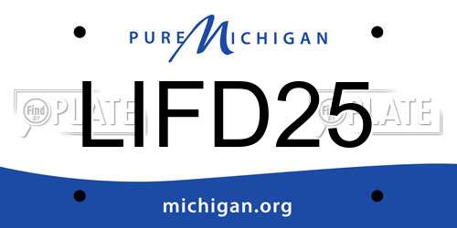 LIFD25 Michigan License Plate