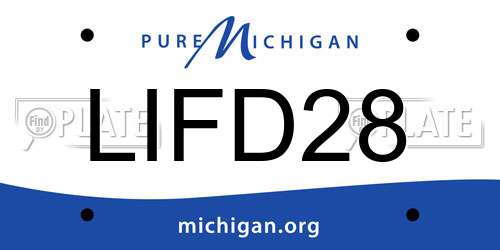 LIFD28 Michigan License Plate