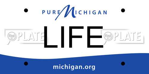 LIFE Michigan License Plate