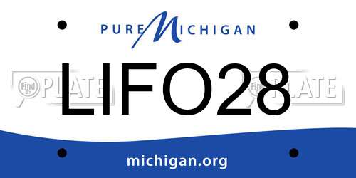 LIFO28 Michigan License Plate