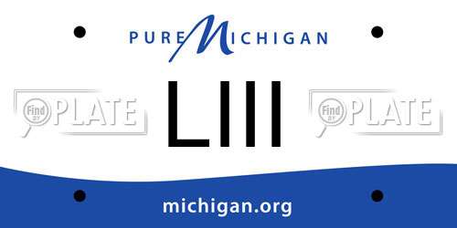 LIII Michigan License Plate