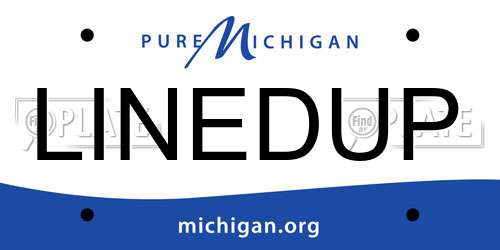 LINEDUP Michigan License Plate